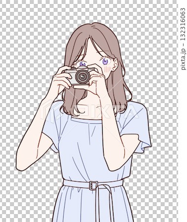 写真を撮る女の子 132316063