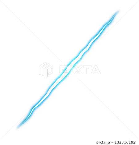 透明背景の青い斜めの稲妻 132316192