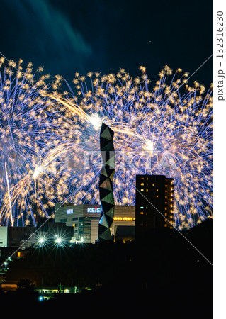 水戸偕楽園花火大会の夜空を彩る大輪の花 水戸偕楽園花火大会の夜空を彩る大輪の花 132316230