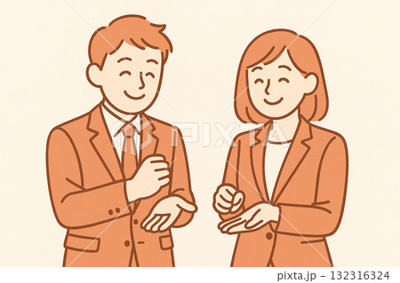 納得して話し合うビジネスマンとビジネスウーマン「生成AI」 132316324