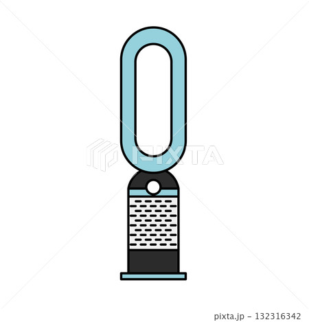 イラスト素材: 羽根なしヒーターと空気清浄機のベクターイラスト 132316342