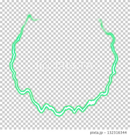 Green lightning circle on transparent background Green lightning circle on transparent background 132316344