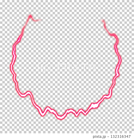 透明背景上的紅色閃電圈 132316347