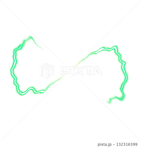 透明背景の緑の双方向の稲妻 132316399