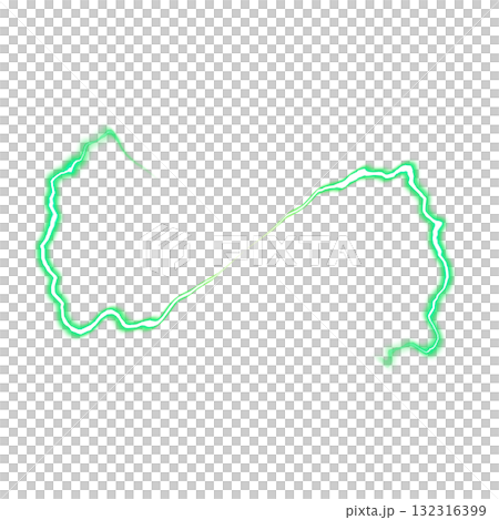 透明背景上的綠色雙向閃電 透明背景上的綠色雙向閃電 132316399