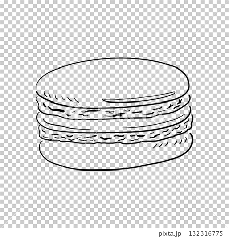 馬卡龍的手繪線描插圖 馬卡龍的手繪線描插圖 132316775