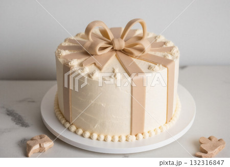 白いクリスマスケーキ 132316847