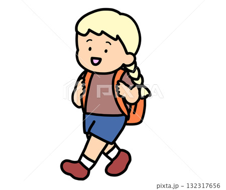 歩いて帰る金髪の女の子 歩いて帰る金髪の女の子 132317656