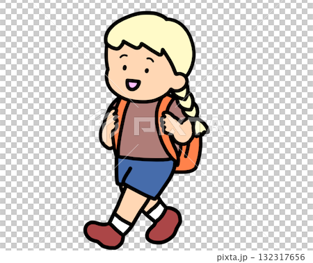 歩いて帰る金髪の女の子 歩いて帰る金髪の女の子 132317656