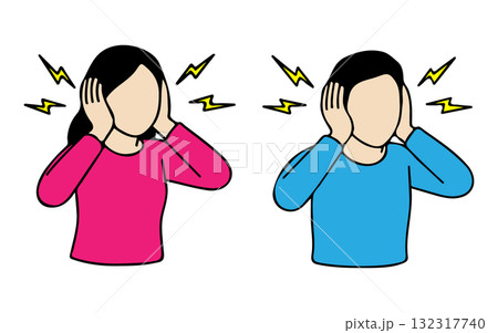 騒音ストレスのイラスト 132317740
