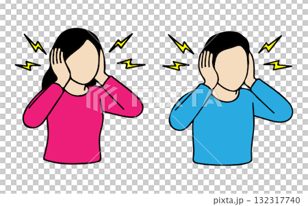 騒音ストレスのイラスト 132317740