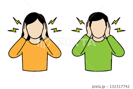 騒音ストレスのイラスト 132317742