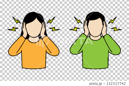 騒音ストレスのイラスト 132317742