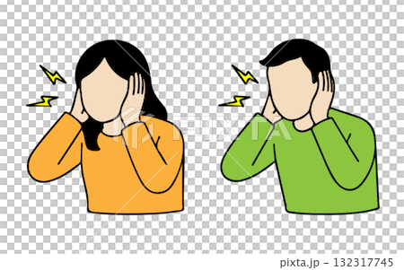 騒音ストレスのイラスト 132317745