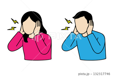 騒音ストレスのイラスト 132317746