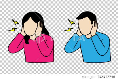 騒音ストレスのイラスト 132317746