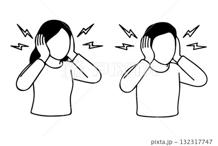 騒音ストレスのイラスト 132317747