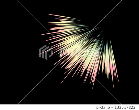 眩しい　光　集中線　グラデーション　エフェクト 132317822