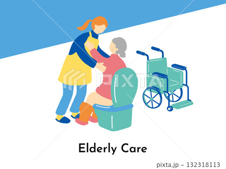 トイレを手伝う介護士と高齢者 132318113