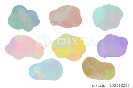 パステルポップ線画フレームマーブル模様デザイン素材セット パステルポップ線画フレームマーブル模様デザイン素材セット 132318292