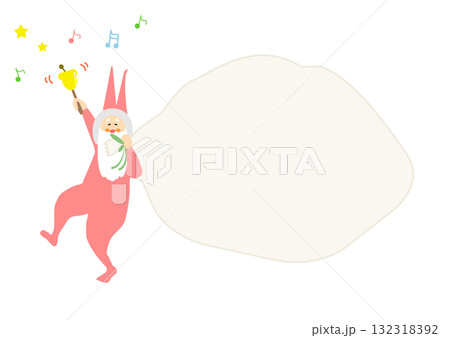 クリスマス 吹き出し サンタクロースと袋 かわいい 音符 ベクター クリスマス 吹き出し サンタクロースと袋 かわいい 音符 ベクター 132318392
