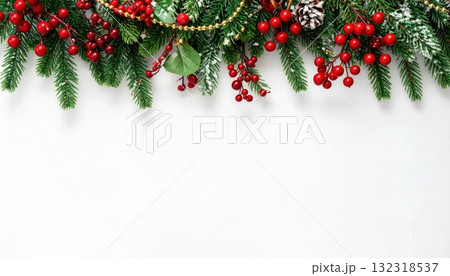 《AI画像》クリスマスの飾り付けをしたフレーム素材 《AI画像》クリスマスの飾り付けをしたフレーム素材 132318537
