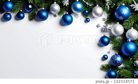 《AI画像》クリスマスの飾り付けをしたフレーム素材 《AI画像》クリスマスの飾り付けをしたフレーム素材 132318571