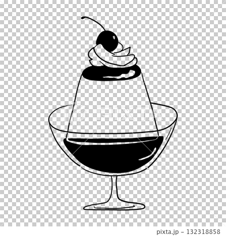 布丁的手繪線條畫插圖 布丁的手繪線條畫插圖 132318858