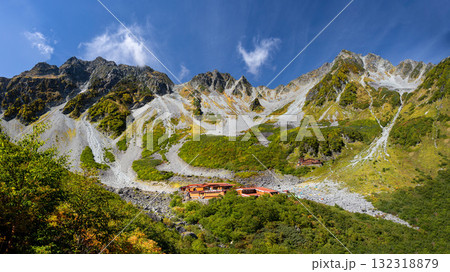 北アルプス　秋の涸沢カール　穂高連峰の絶景 132318879