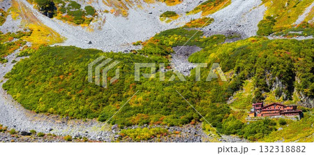 北アルプス　秋の涸沢カール　穂高連峰の絶景 132318882