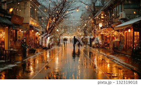 雪降るひがし茶屋街 132319018