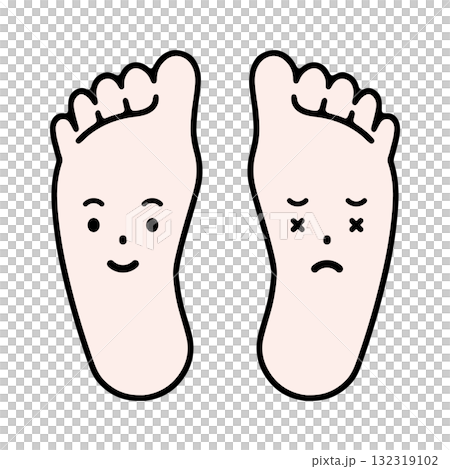 A design that communicates! Foot illustrations with facial expressions A design that communicates! Foot illustrations with facial expressions 132319102