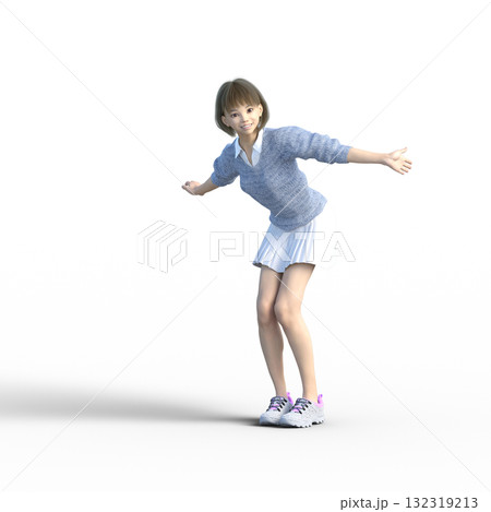 ニット服でポーズをとる若い女性 ニット服でポーズをとる若い女性 132319213
