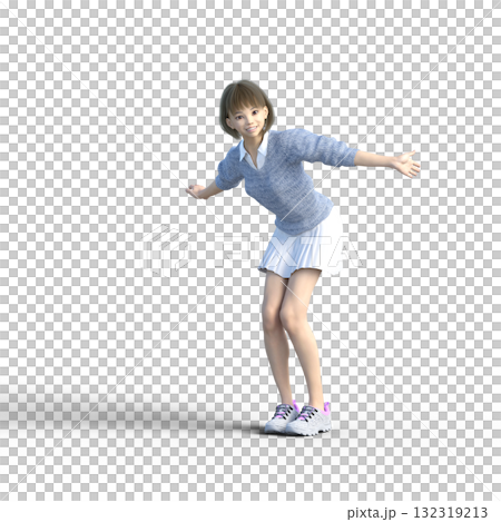 ニット服でポーズをとる若い女性 ニット服でポーズをとる若い女性 132319213