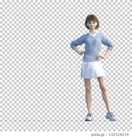 穿著針織衣服的年輕女子 132319214