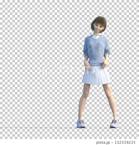 穿著針織衣服的年輕女子 132319215