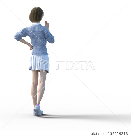 ニット服でポーズをとる若い女性 132319218