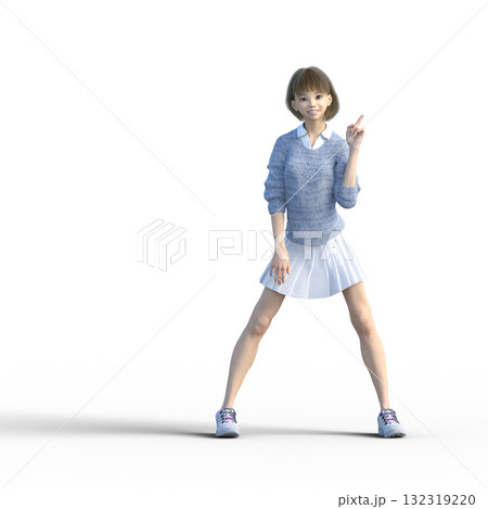 ニット服でポーズをとる若い女性 ニット服でポーズをとる若い女性 132319220