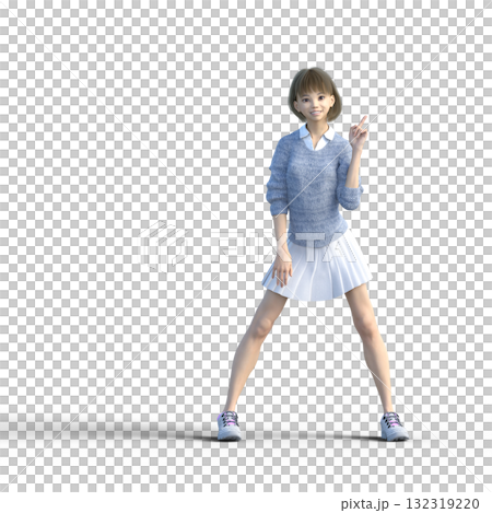 ニット服でポーズをとる若い女性 ニット服でポーズをとる若い女性 132319220