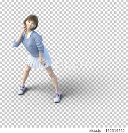 穿著針織衣服的年輕女子 132319222