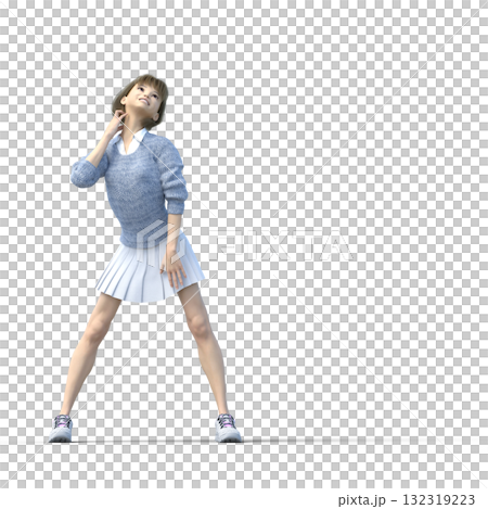 穿著針織衣服的年輕女子 132319223