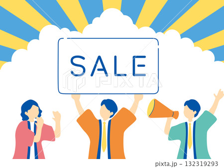 セールを盛り上げる販売員 132319293