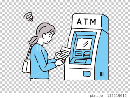 ATM お金 不安 心配 ATM お金 不安 心配 132319613