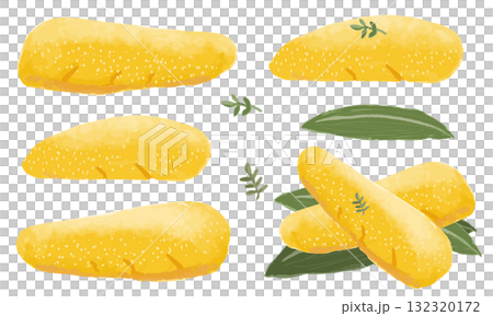 数の子（おせち料理）の水彩タッチ素材セット 132320172