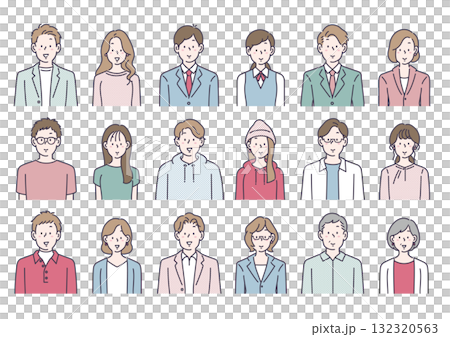 Diverse men and women illustration set 132320563