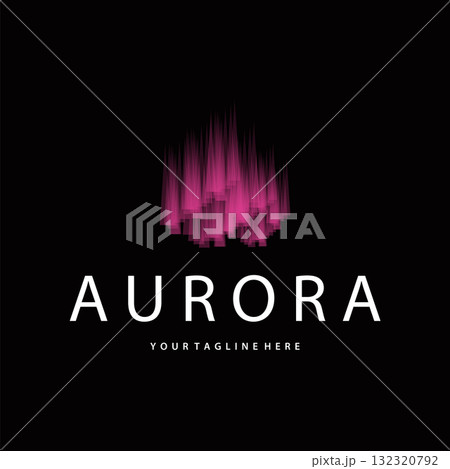 Aurora Logo, Sky Nature Landscape Design, Symbol Vector Illustration Template 132320792