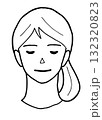 若い女性の顔のイラスト1考える 132320823