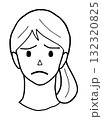 若い女性の顔のイラスト1 困る1 132320825