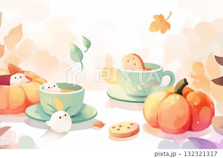 おばけとクッキーの甘い秋のひととき 132321317