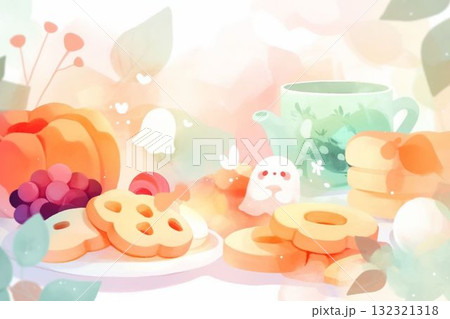 やさしい光に包まれた秋のティーシーン 132321318